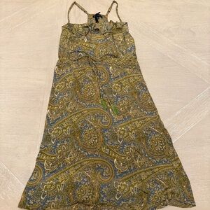 Karma Highway Green and Blue Maxi Sundress Paisley Bohemian